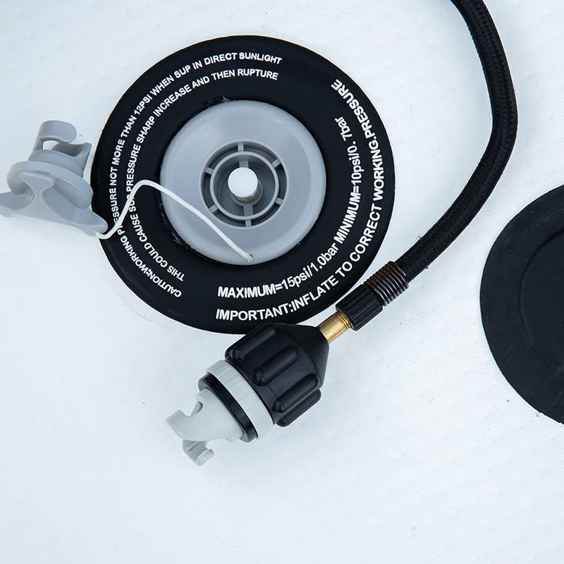 HEYTUR Inflatable Boat SUP Pump Adaptor Standard Schrader Conventional Air Pump Air Valve Adapter Spoke Plate Attachment(Black) - Image 3